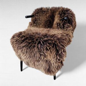 HUGE Large Lofty Brown Sheepskin 53" x 31"